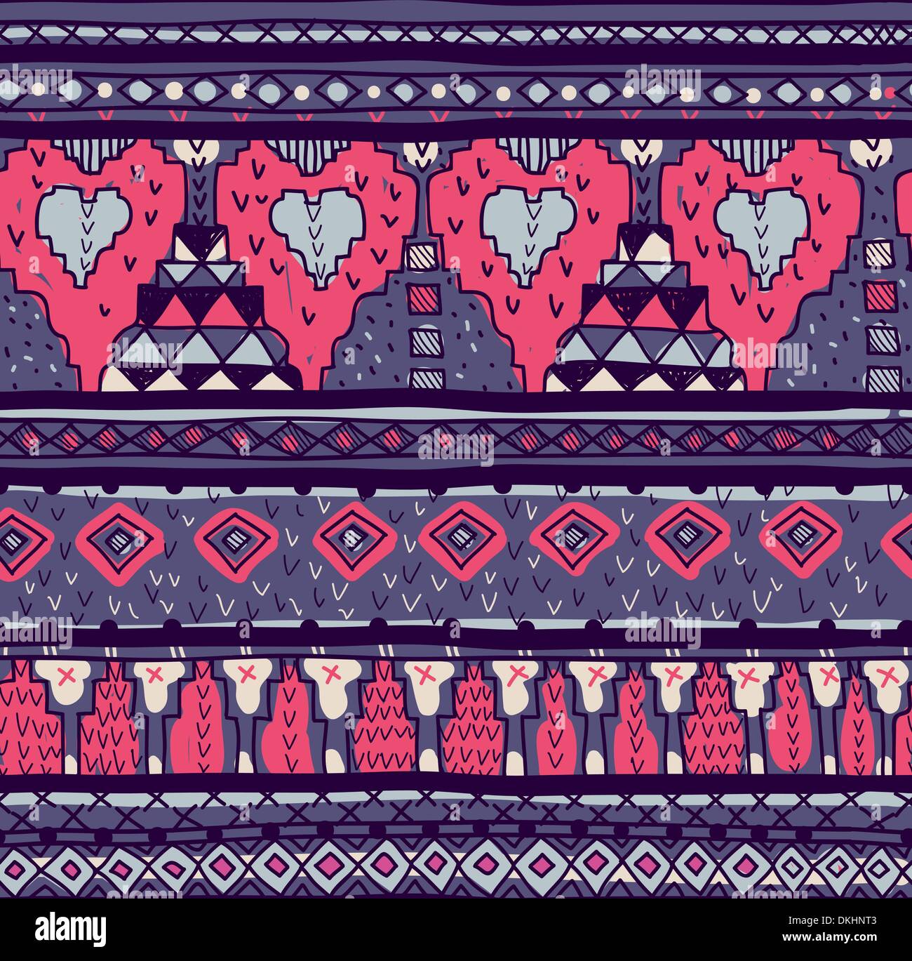 vector seamless pattern with knitted hearts Stock Vector Image & Art ...