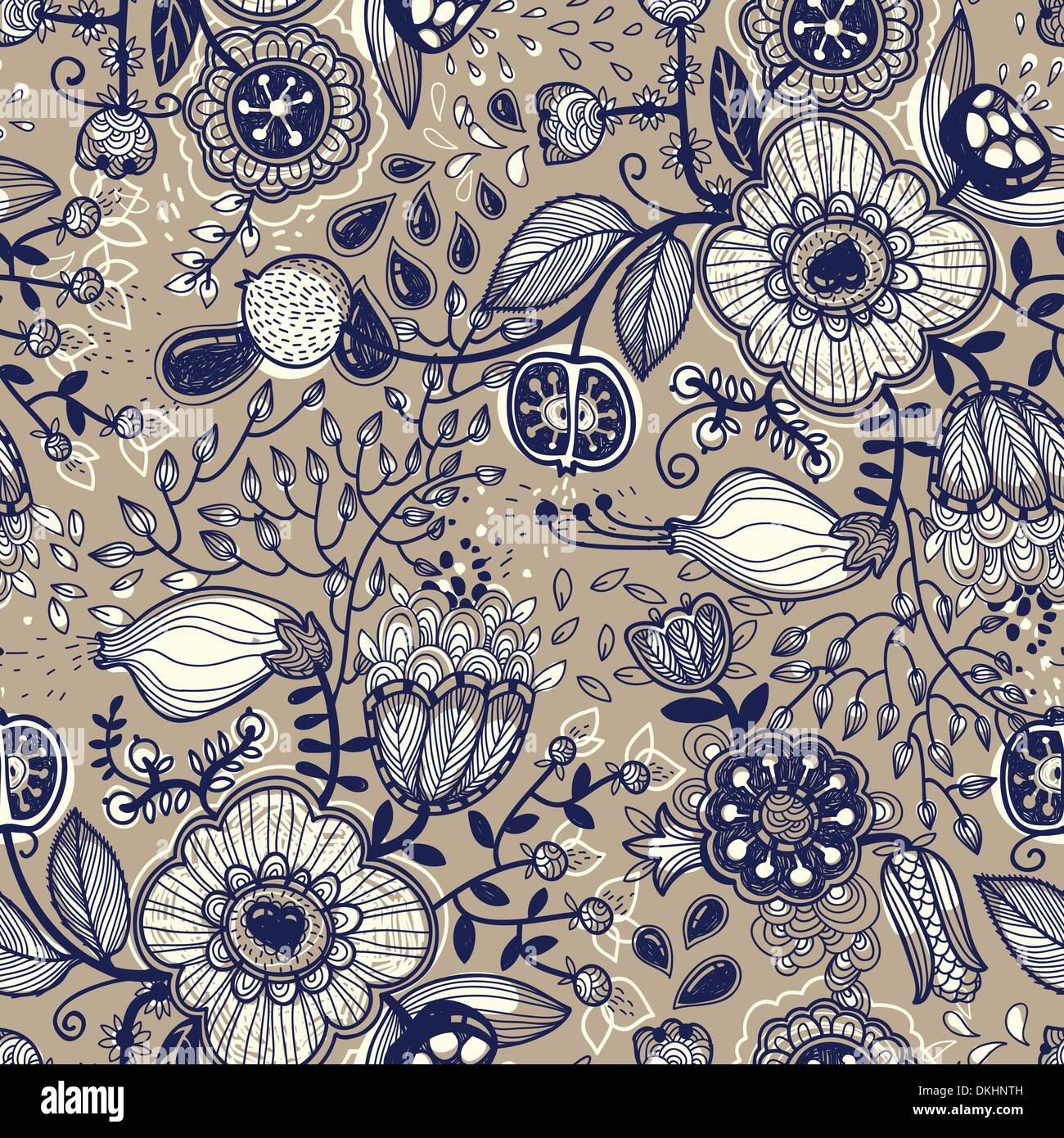 vector floral seamless pattern Stock Vector Image & Art - Alamy