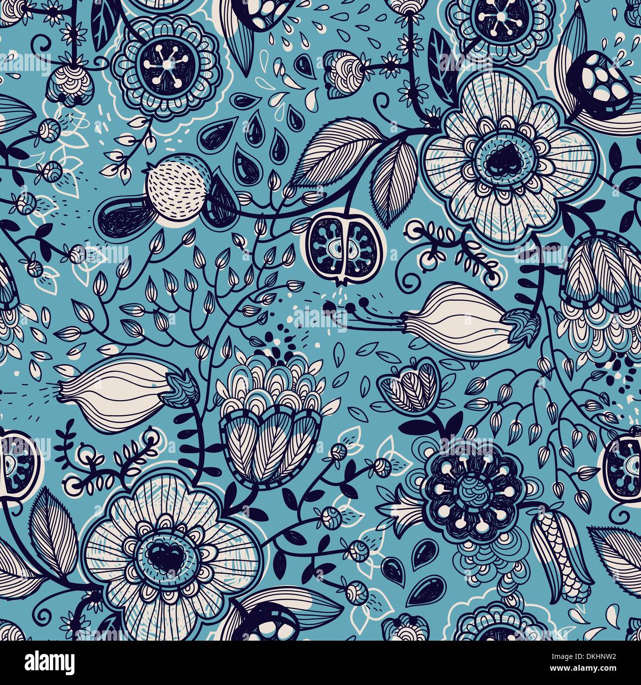 vector floral seamless pattern Stock Vector Image & Art - Alamy