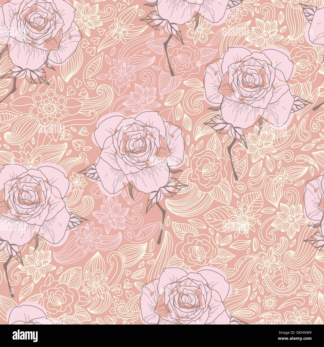 vector floral seamless pattern with blooming roses Stock Vector Image ...