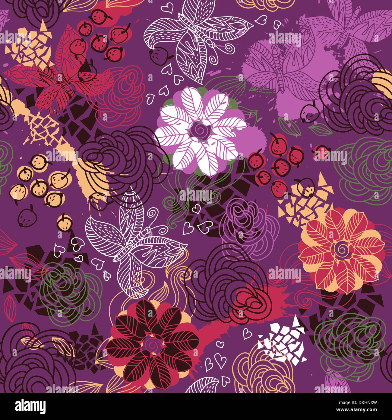 vector floral seamless pattern Stock Vector Image & Art - Alamy
