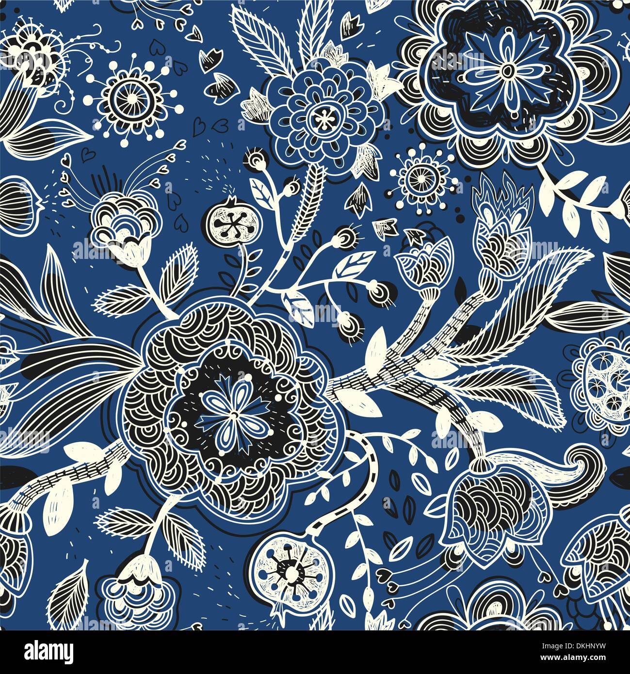 vector floral seamless pattern Stock Vector Image & Art - Alamy