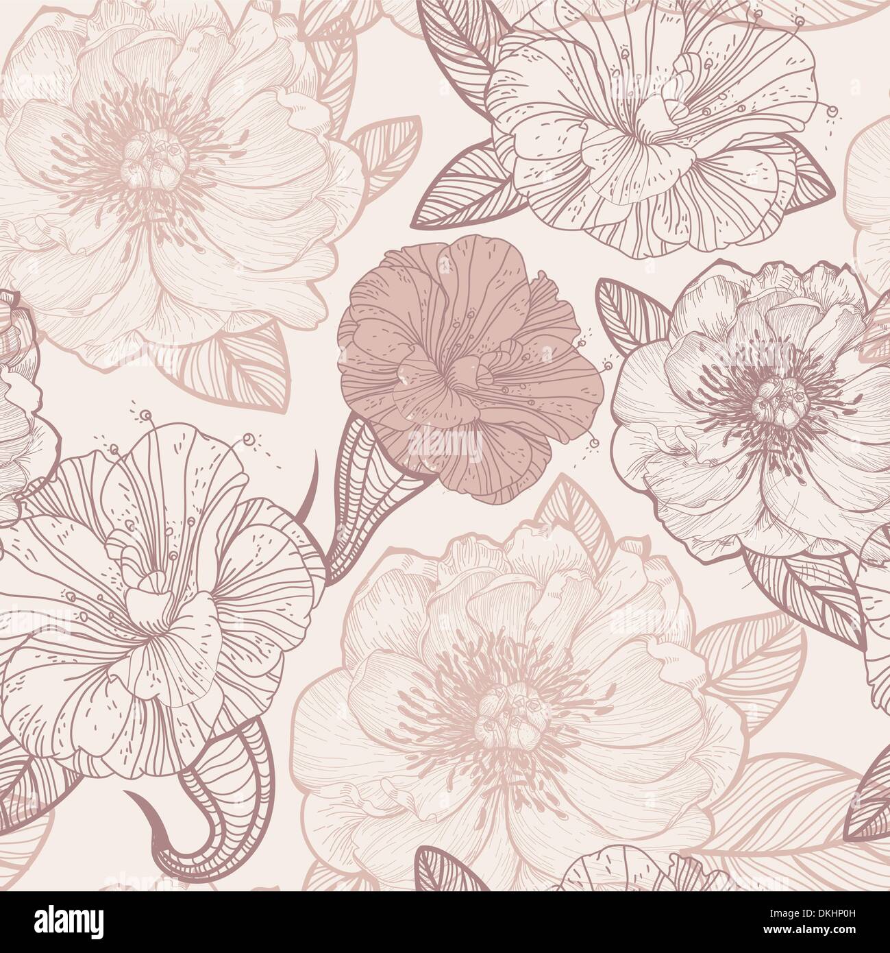 seamless vector floral pattern in a vintage style Stock Vector Image ...