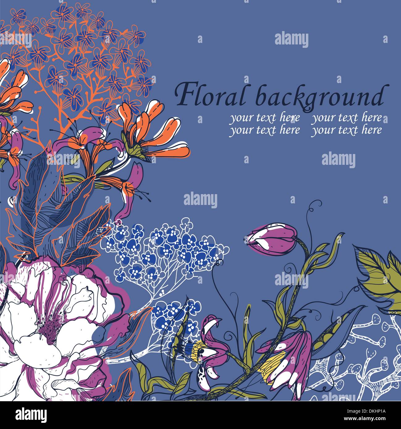 vector floral background with colorful flowers Stock Vector Image & Art ...