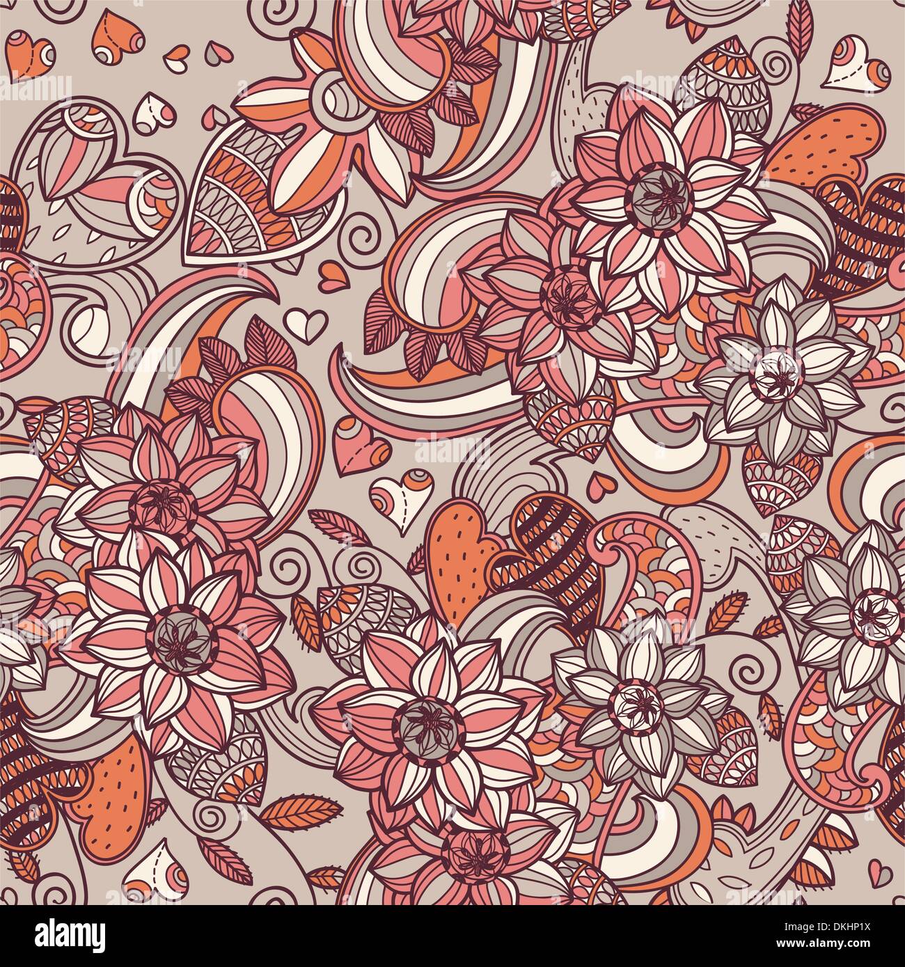 vector floral seamless pattern Stock Vector Image & Art - Alamy