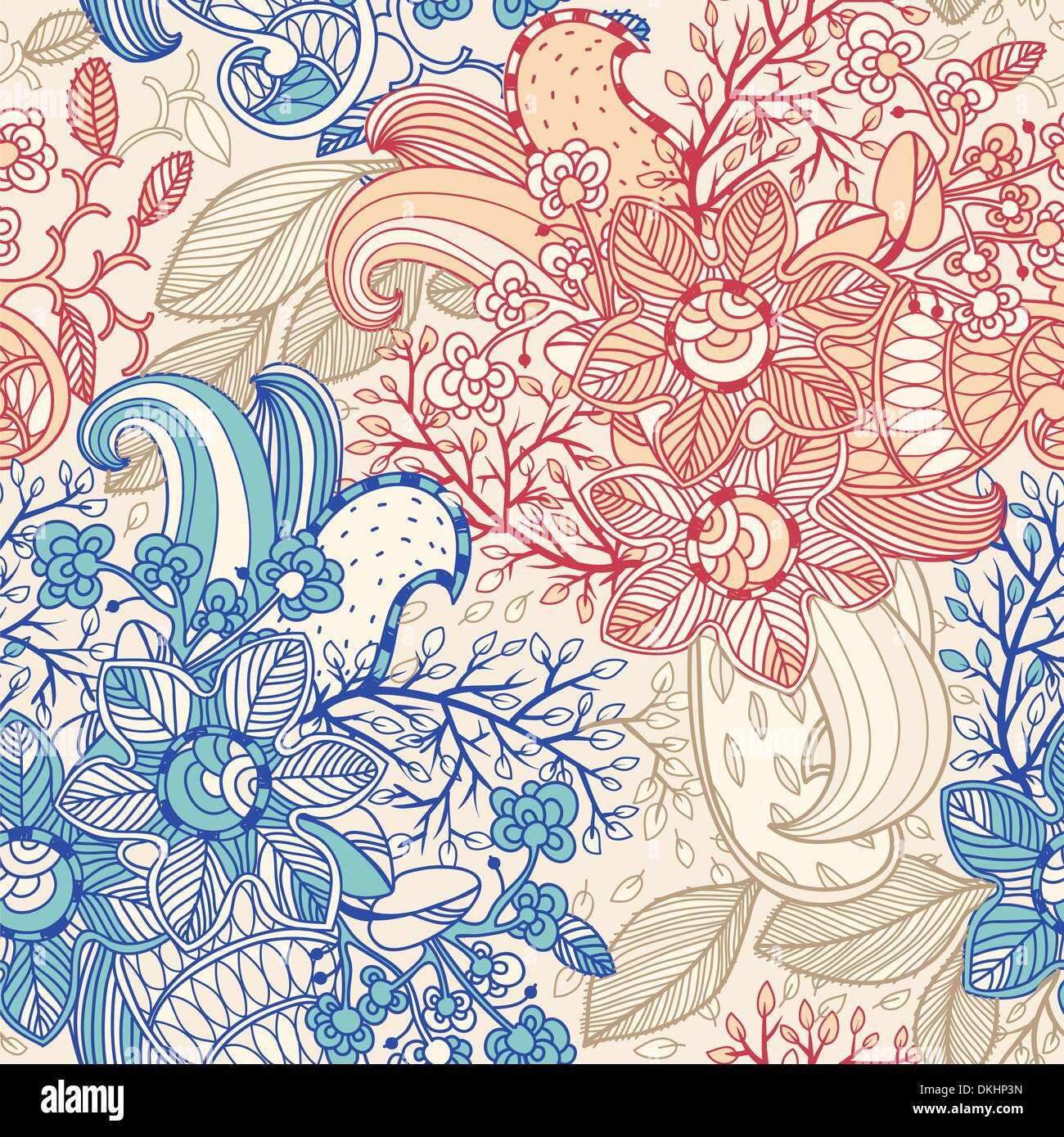 vector floral seamless pattern Stock Vector Image & Art - Alamy