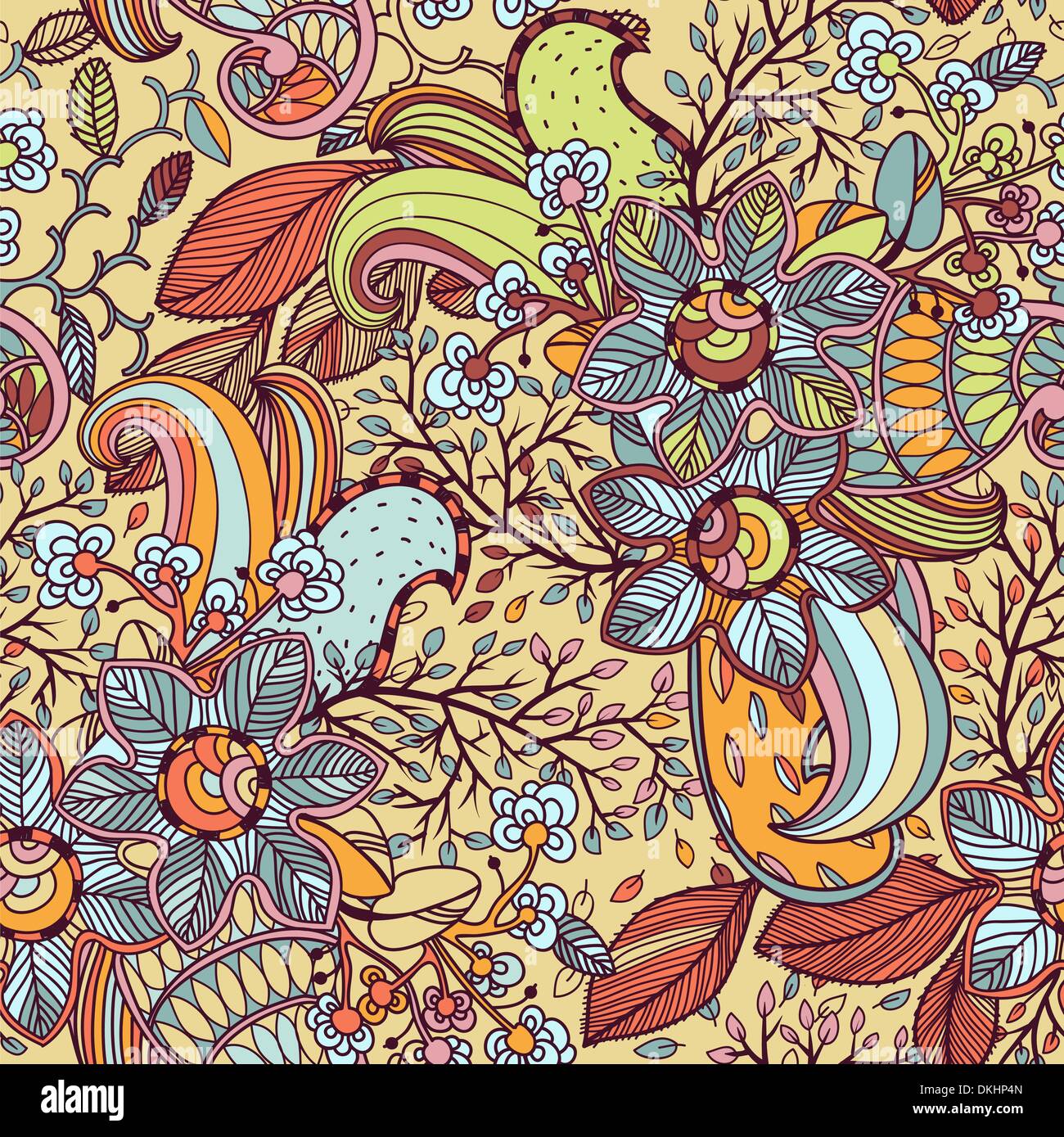 vector floral seamless pattern Stock Vector Image & Art - Alamy