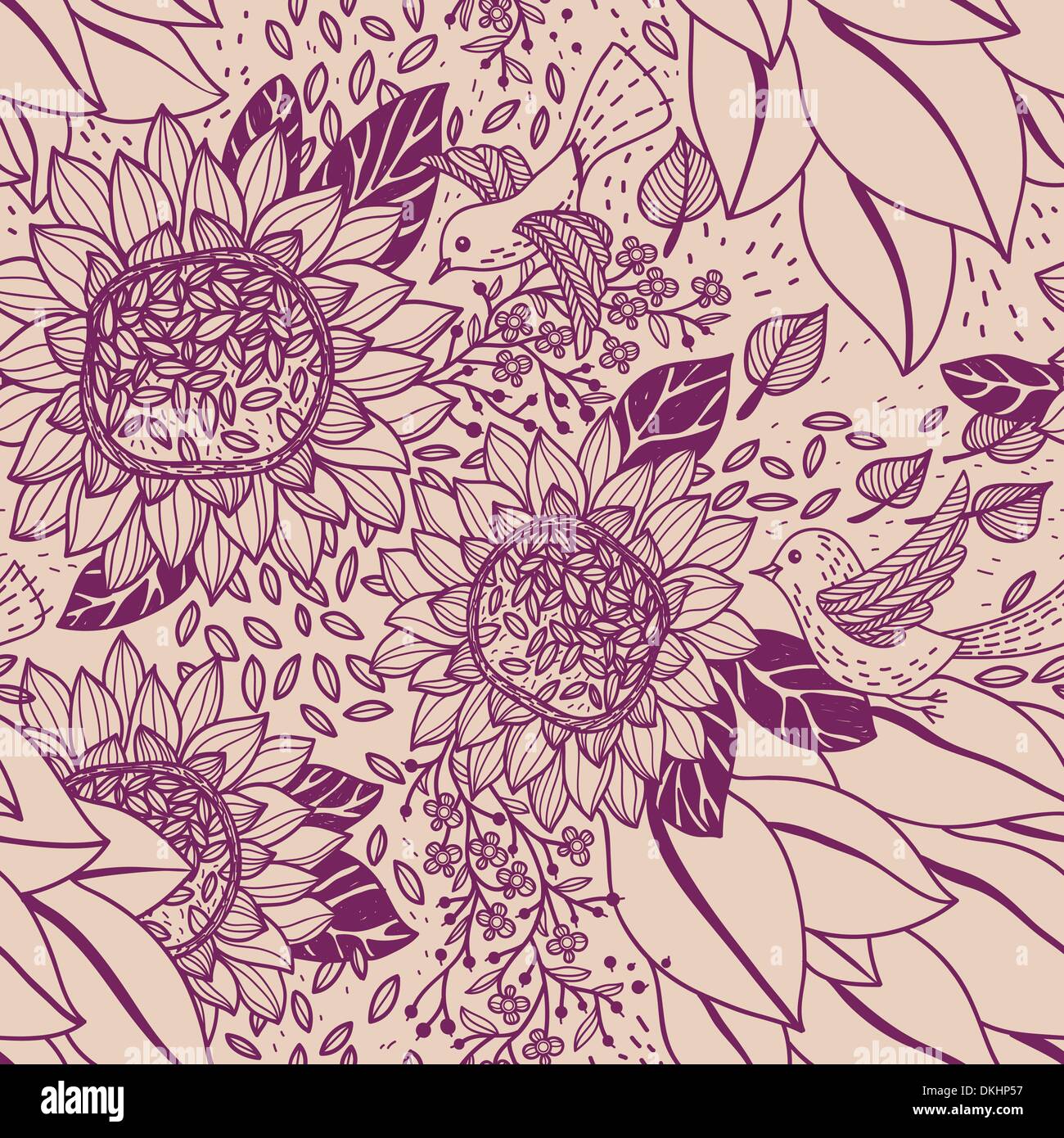 vector floral seamless pattern Stock Vector Image & Art - Alamy