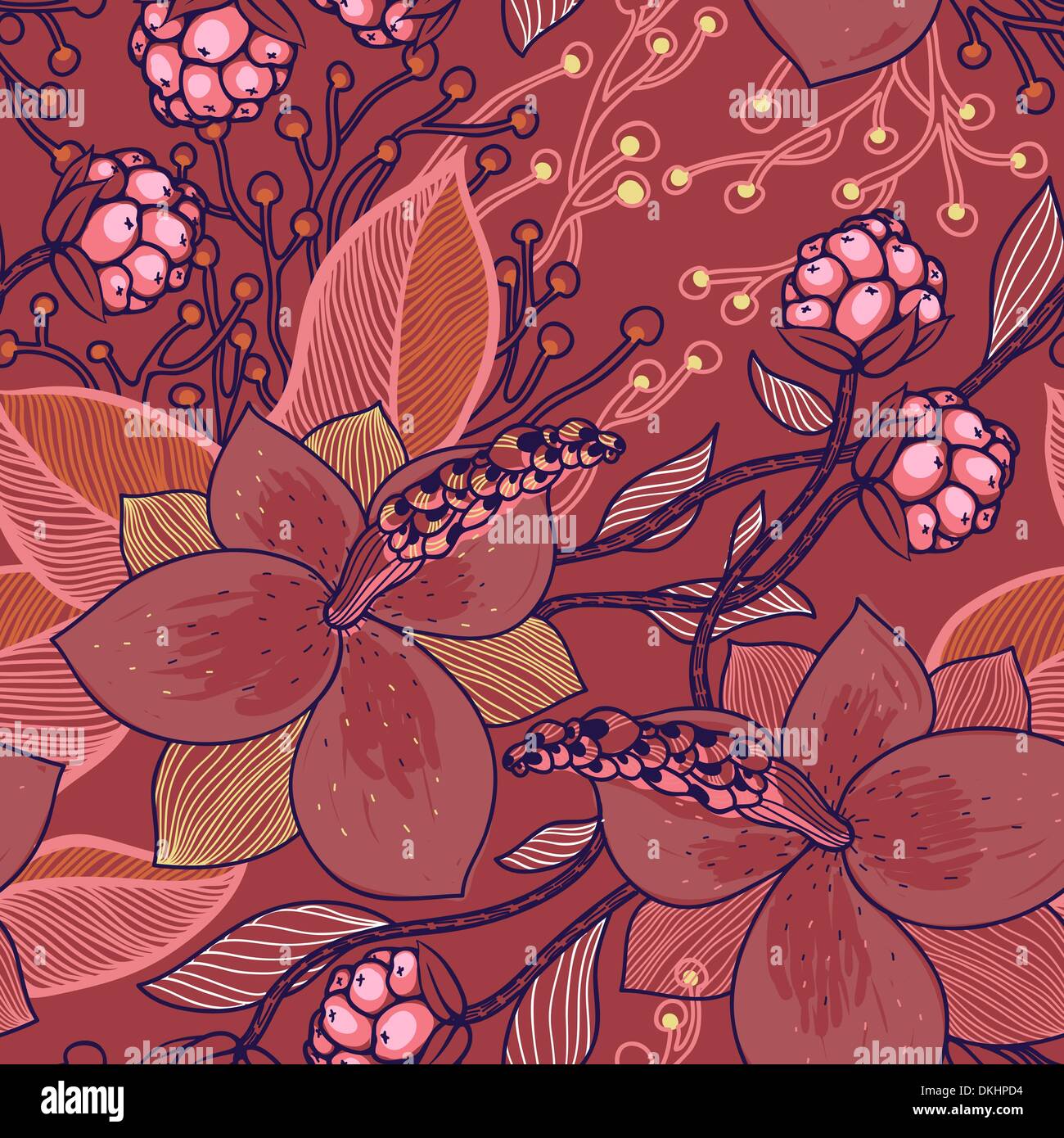 vector floral seamless pattern Stock Vector Image & Art - Alamy