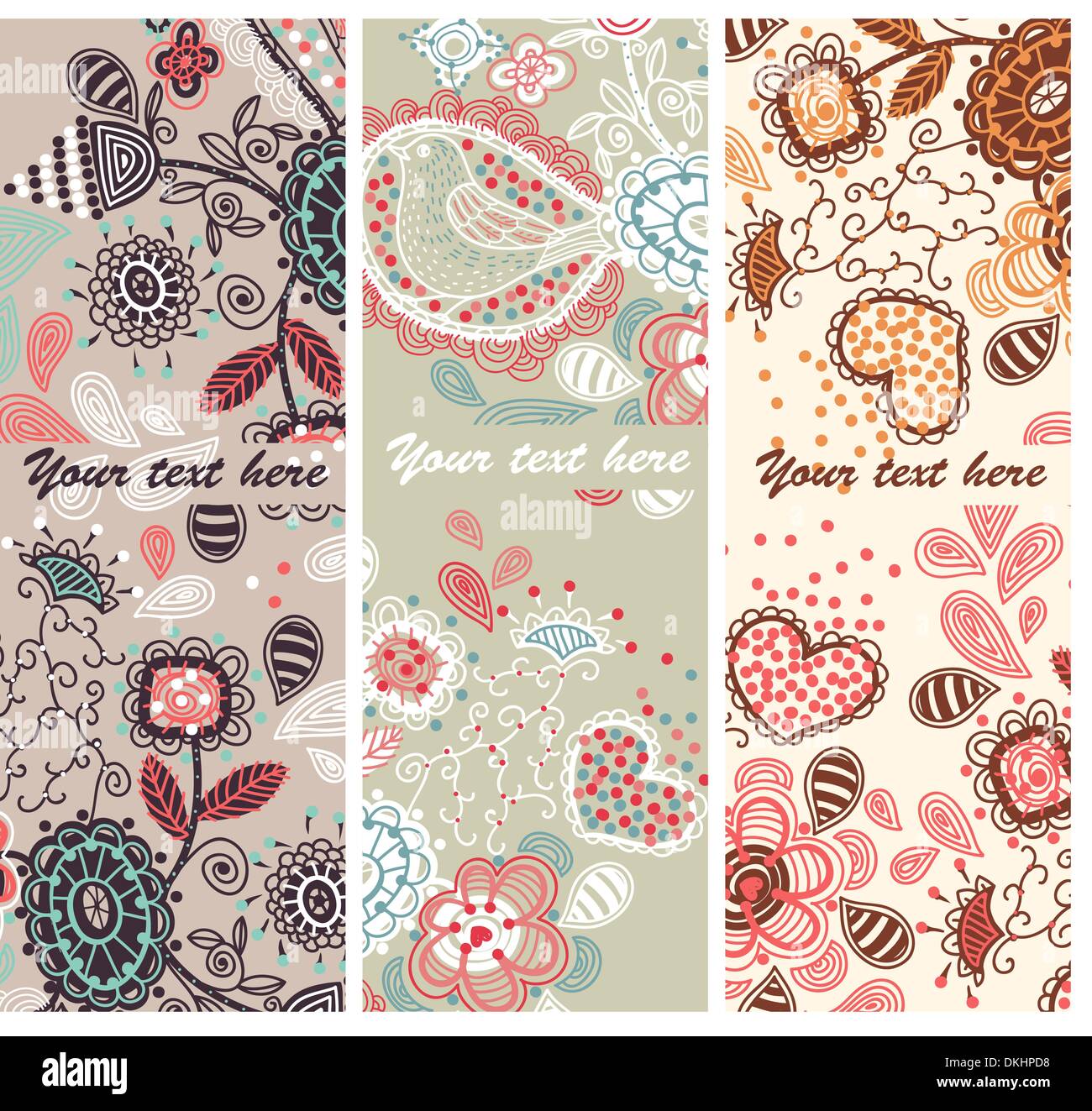 vector set of abstract floral cards Stock Vector Image & Art - Alamy