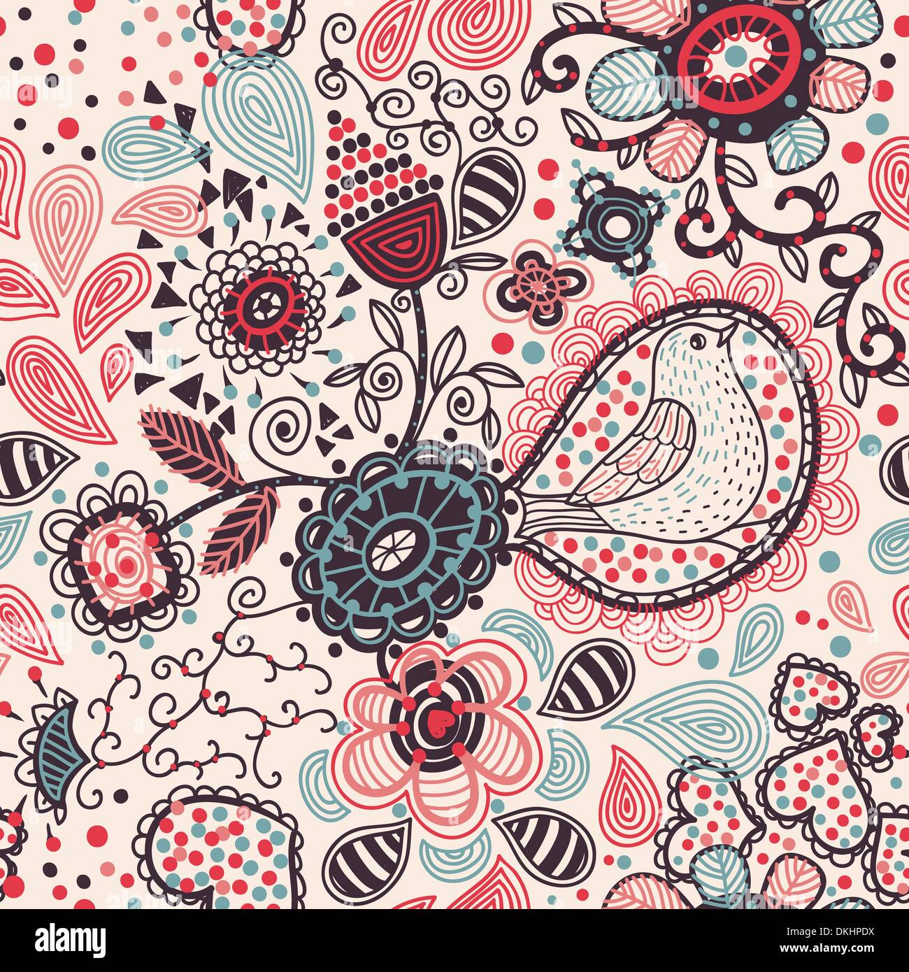 vector floral seamless pattern Stock Vector Image & Art - Alamy
