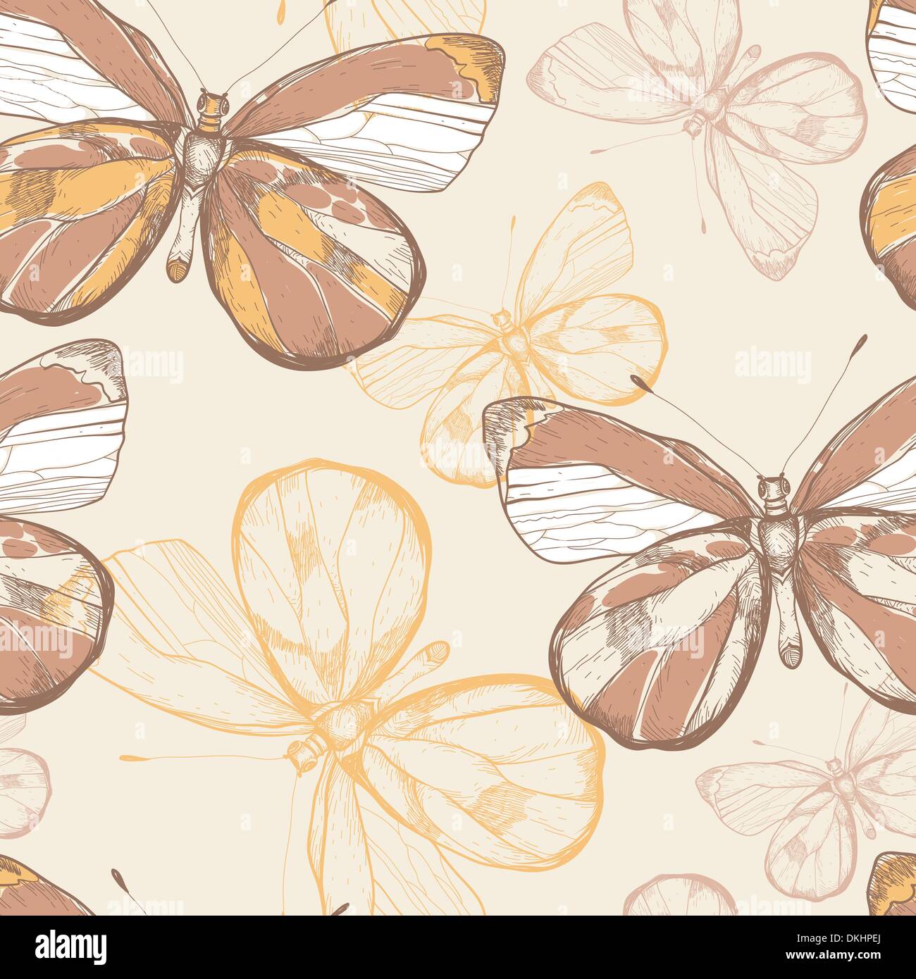 vector seamless pattern with flying butterflies Stock Vector Image ...