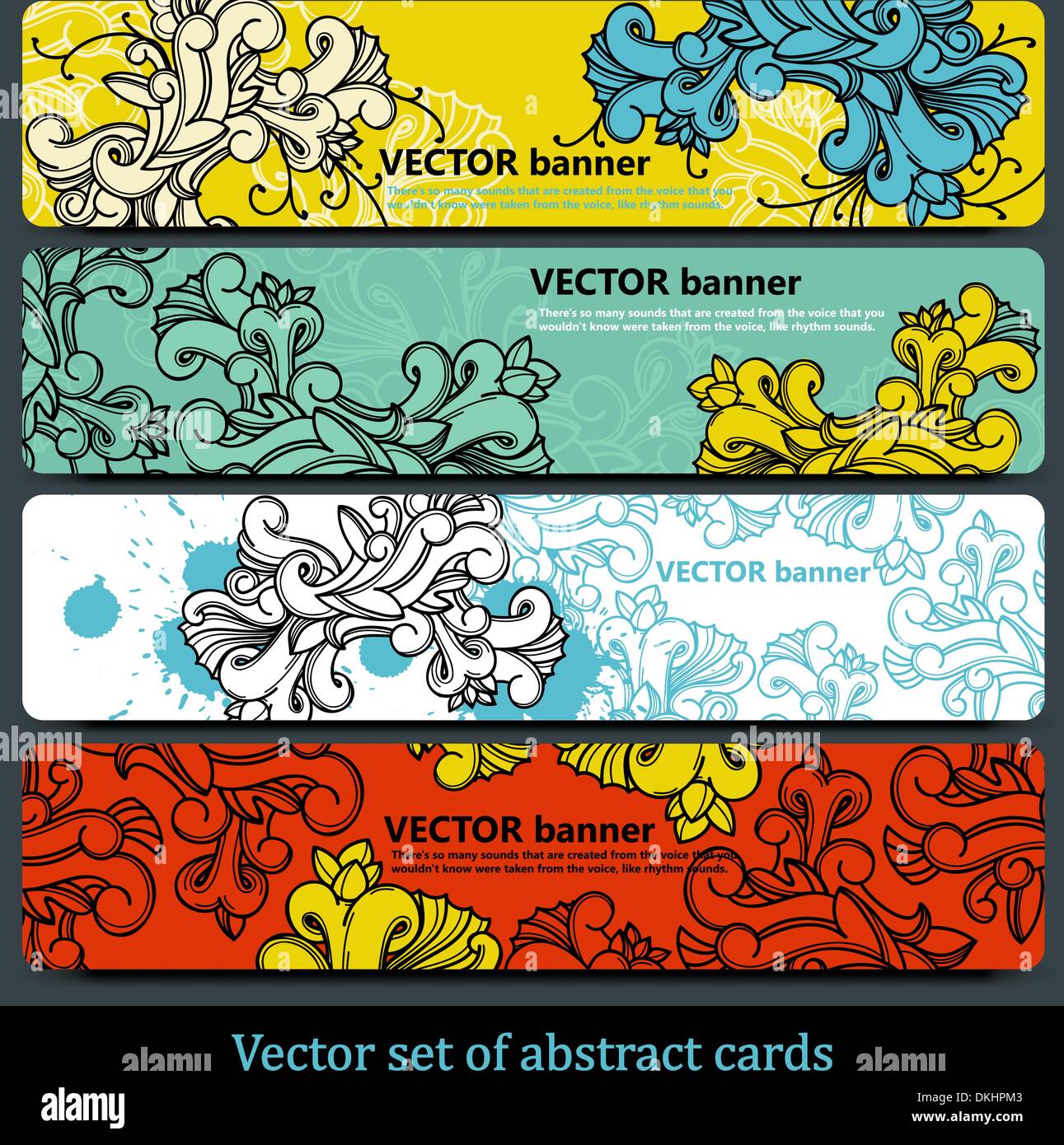 vector set of colored floral banners Stock Vector Image & Art - Alamy