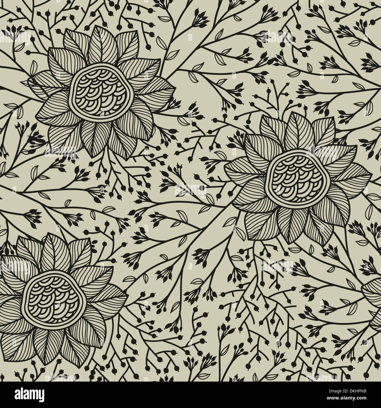 vector floral seamless pattern Stock Vector Image & Art - Alamy