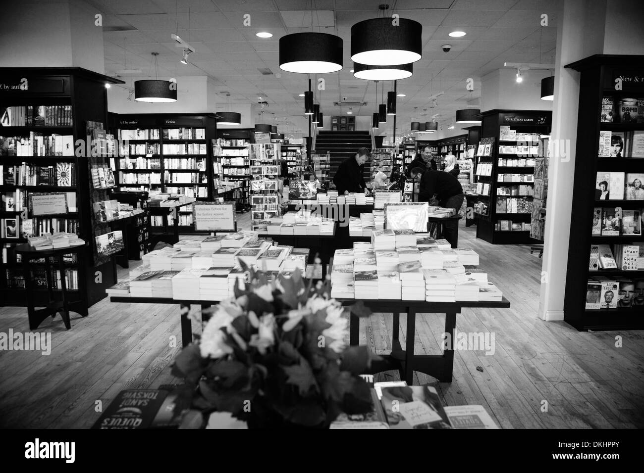 Interior of Waterstones Book shop interior UK.