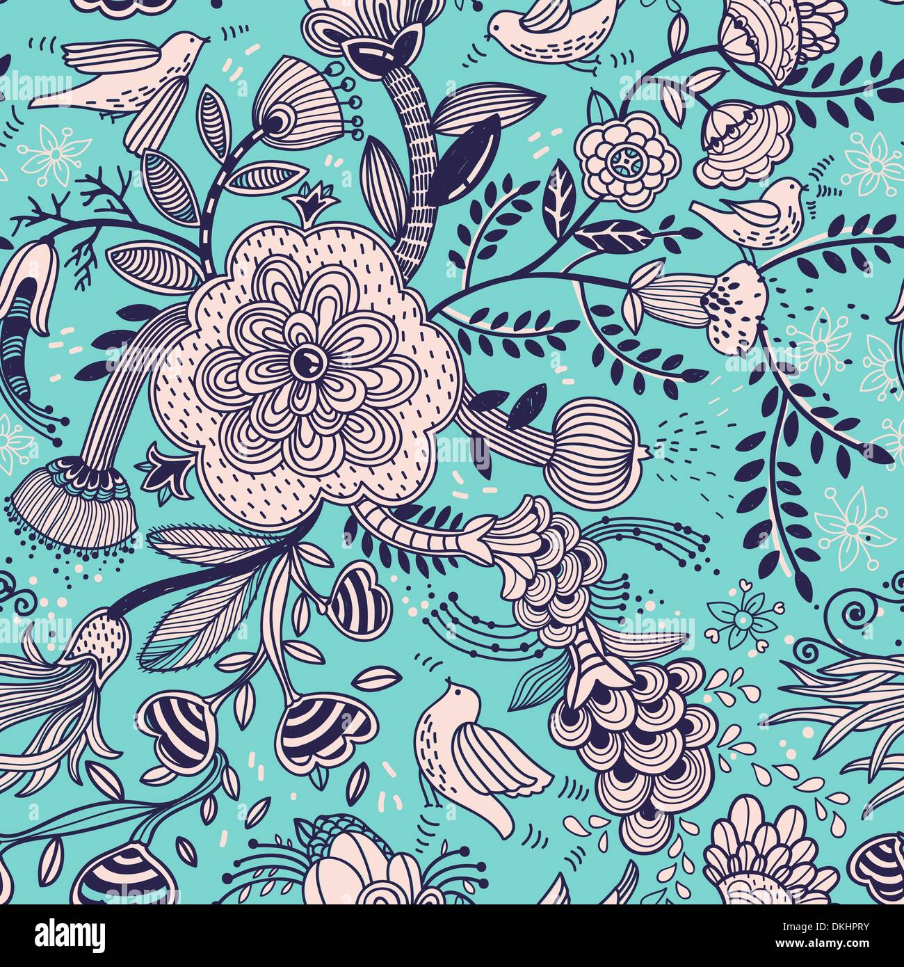 vector floral seamless pattern Stock Vector Image & Art - Alamy