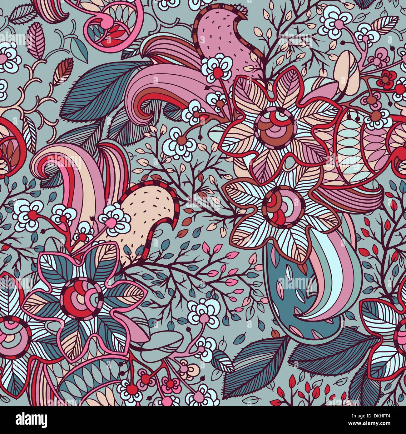vector floral seamless pattern Stock Vector Image & Art - Alamy