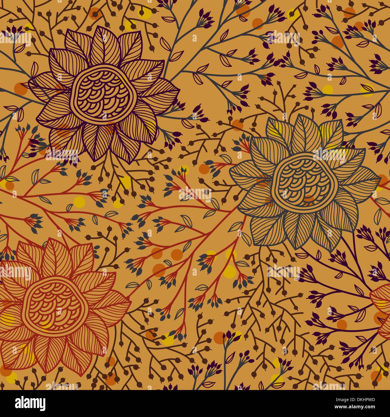 vector floral seamless pattern Stock Vector Image & Art - Alamy