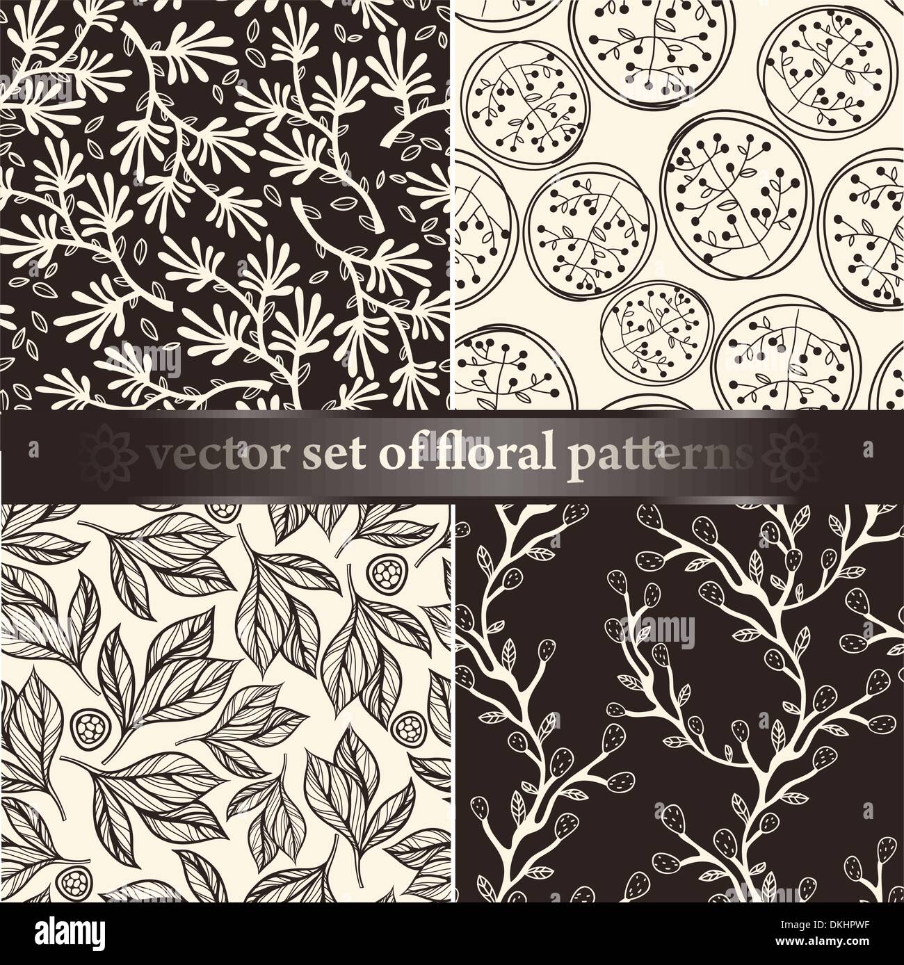 vector set of floral seamless patterns Stock Vector Image & Art - Alamy