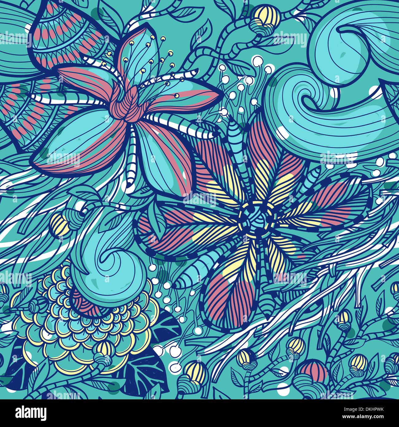 vector floral seamless pattern Stock Vector Image & Art - Alamy