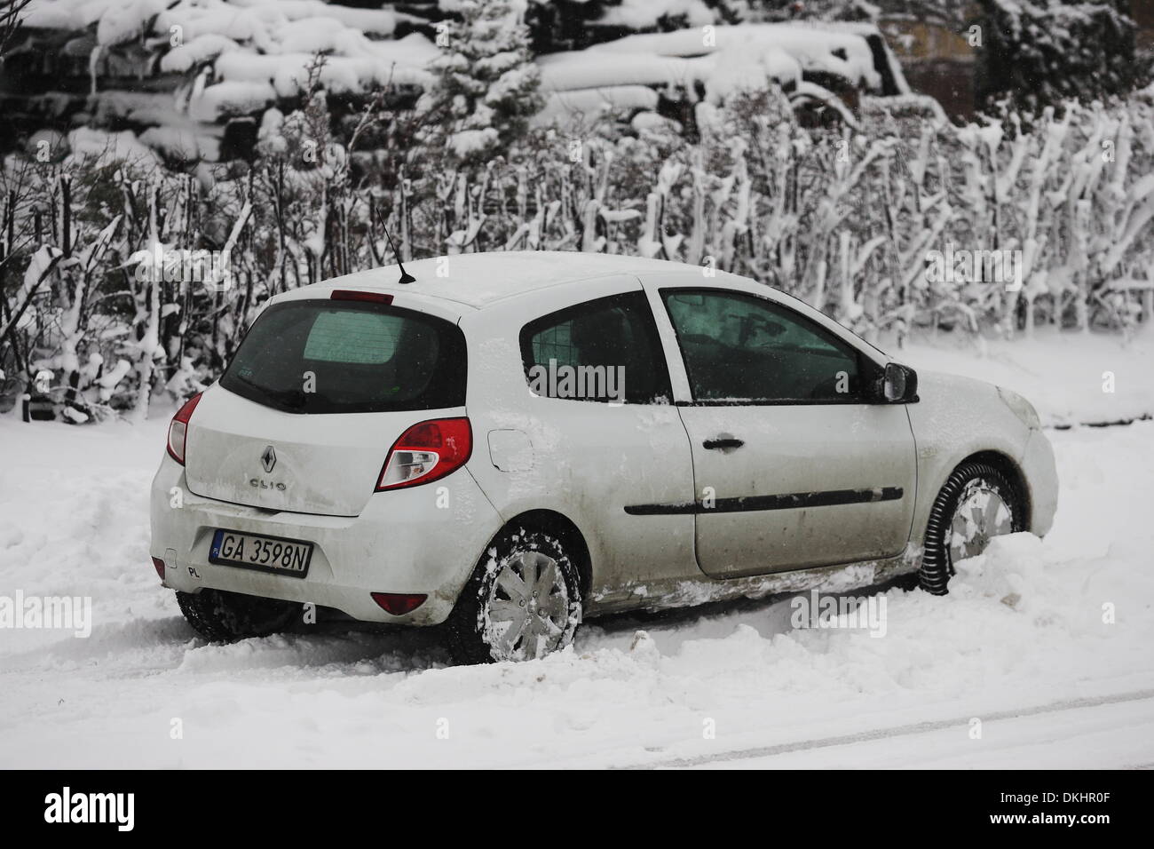 Gdynia, Poland 6th, December 2013 Xavier hurricane hits Northern Poland. High wind and very high snowfall attacks Tricity. Credit:  Michal Fludra/Alamy Live News Stock Photo