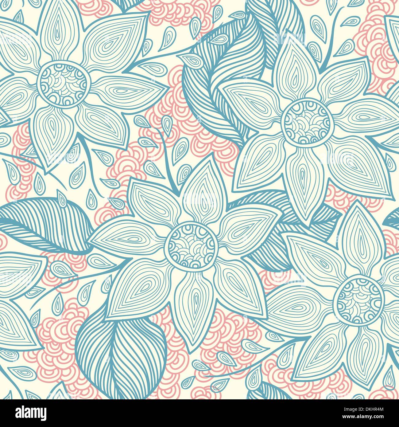 vector floral seamless pattern Stock Vector Image & Art - Alamy
