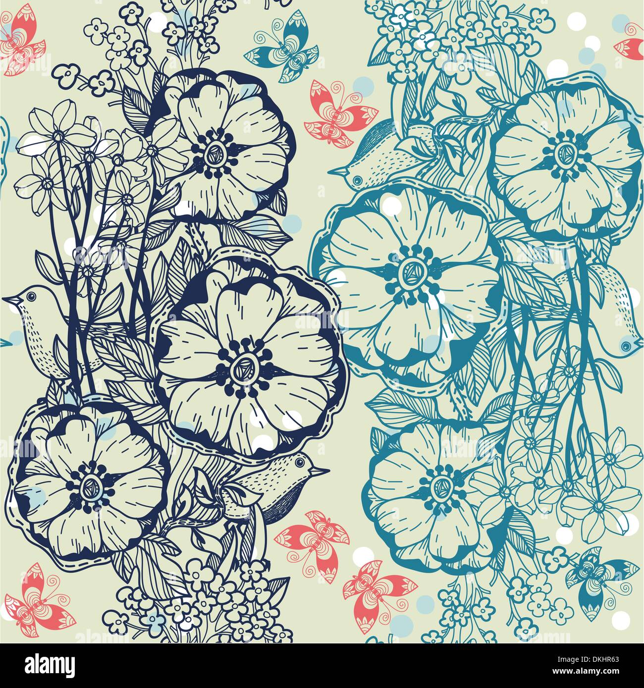 vector floral seamless pattern Stock Vector Image & Art - Alamy