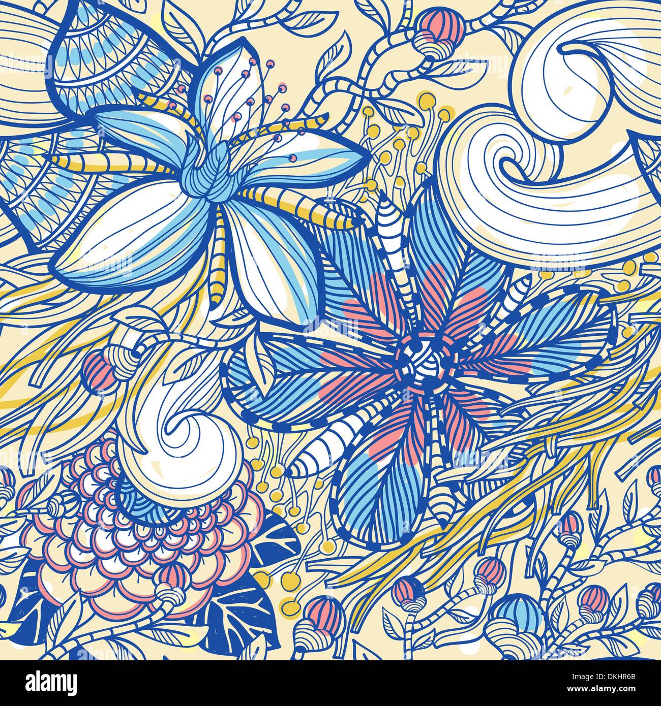 vector floral seamless pattern Stock Vector Image & Art - Alamy