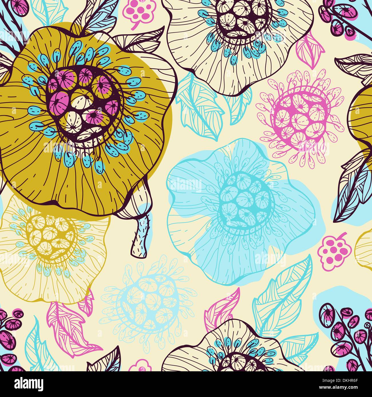 vector seamless floral pattern Stock Vector Image & Art - Alamy
