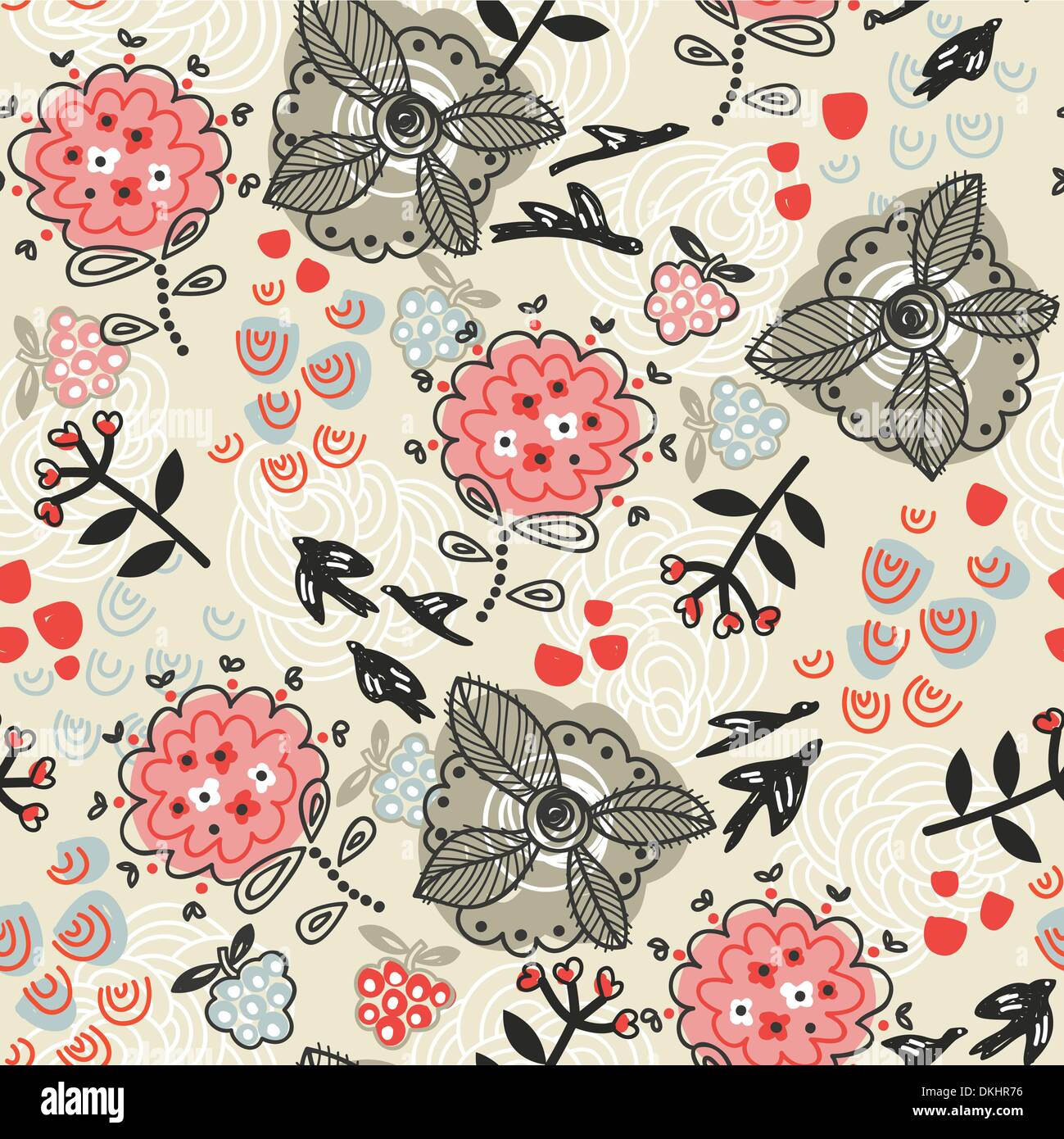 vector floral seamless pattern Stock Vector Image & Art - Alamy