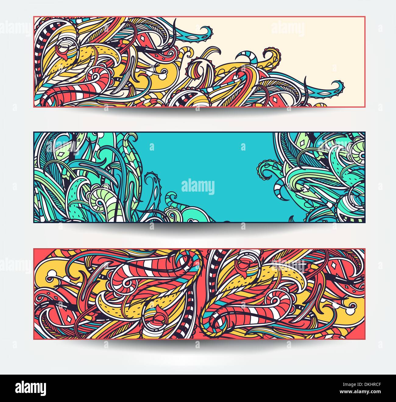 vector set of colored abstract banners Stock Vector
