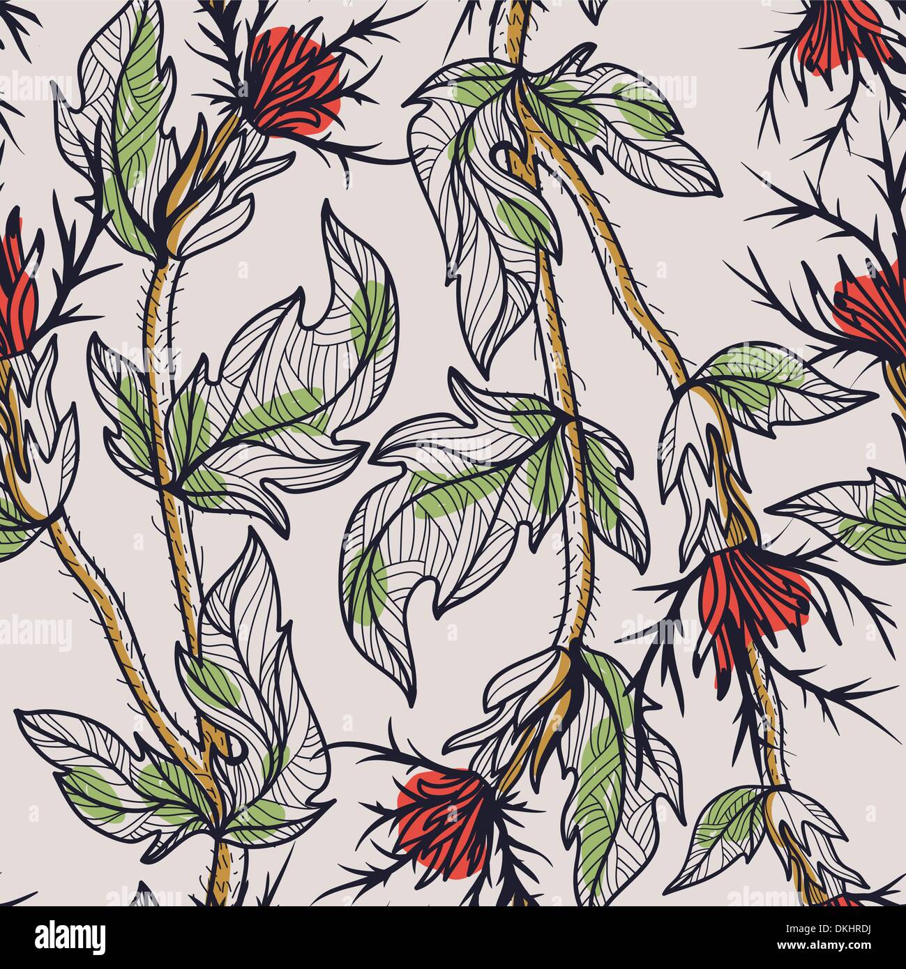 vector floral seamless pattern Stock Vector Image & Art - Alamy