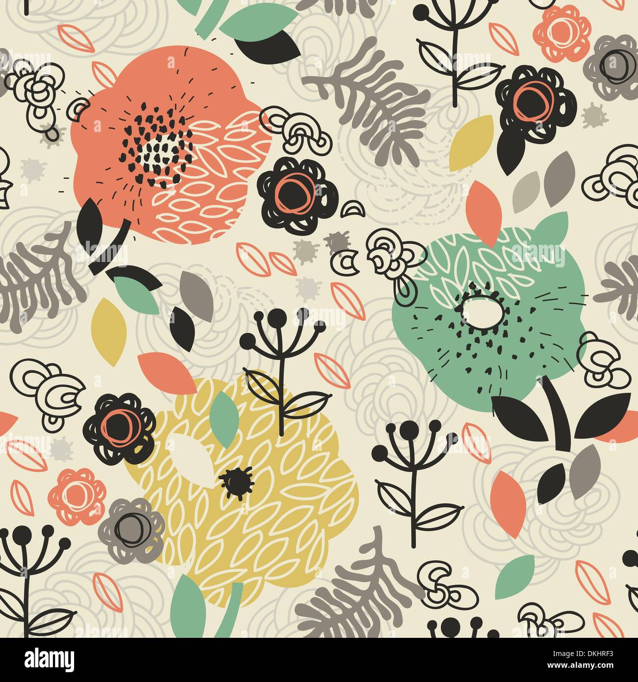 vector floral seamless pattern Stock Vector Image & Art - Alamy
