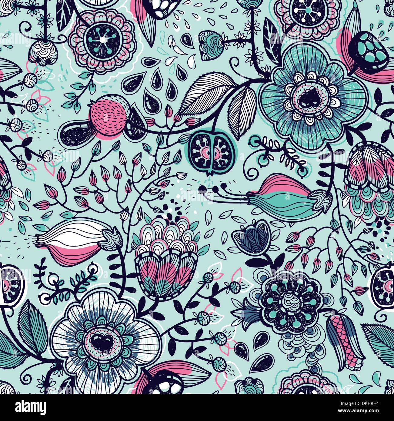 vector floral seamless pattern Stock Vector Image & Art - Alamy