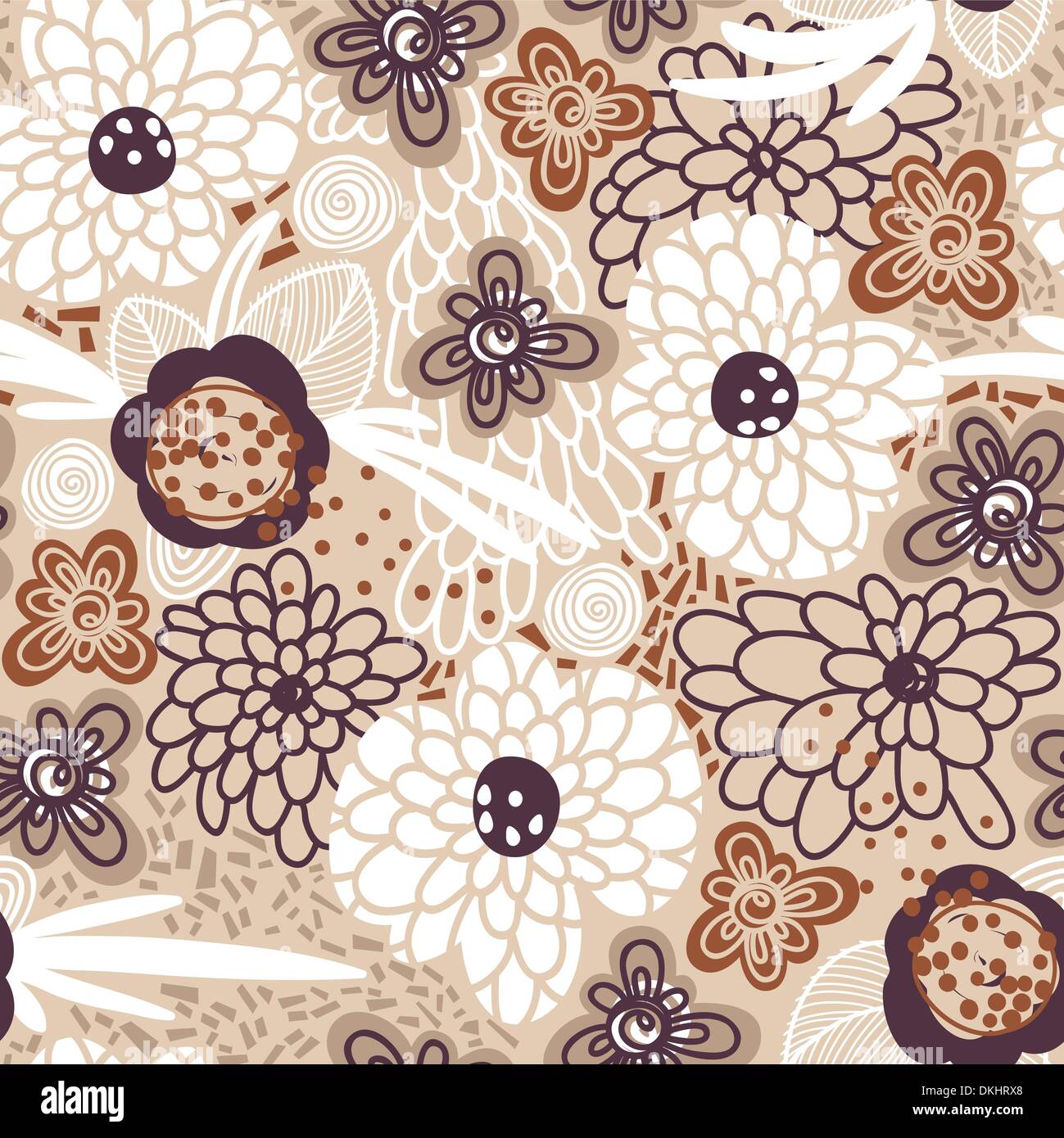 vector floral seamless pattern with absract flowers Stock Vector Image ...