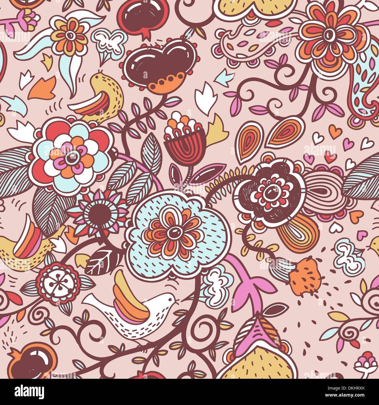 vector floral seamless pattern Stock Vector Image & Art - Alamy