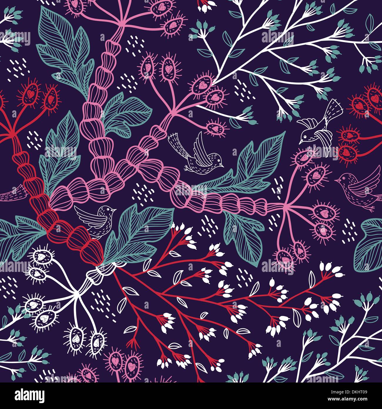 vector floral seamless pattern Stock Vector Image & Art - Alamy