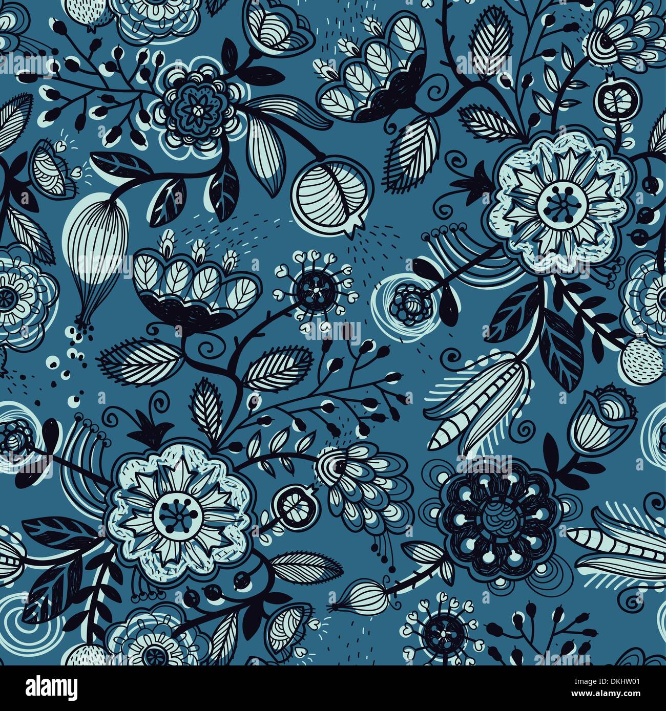 vector floral seamless pattern Stock Vector Image & Art - Alamy