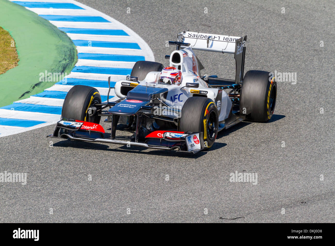 Kamui Kobayashi of Sauber F1 races on training session Stock Photo