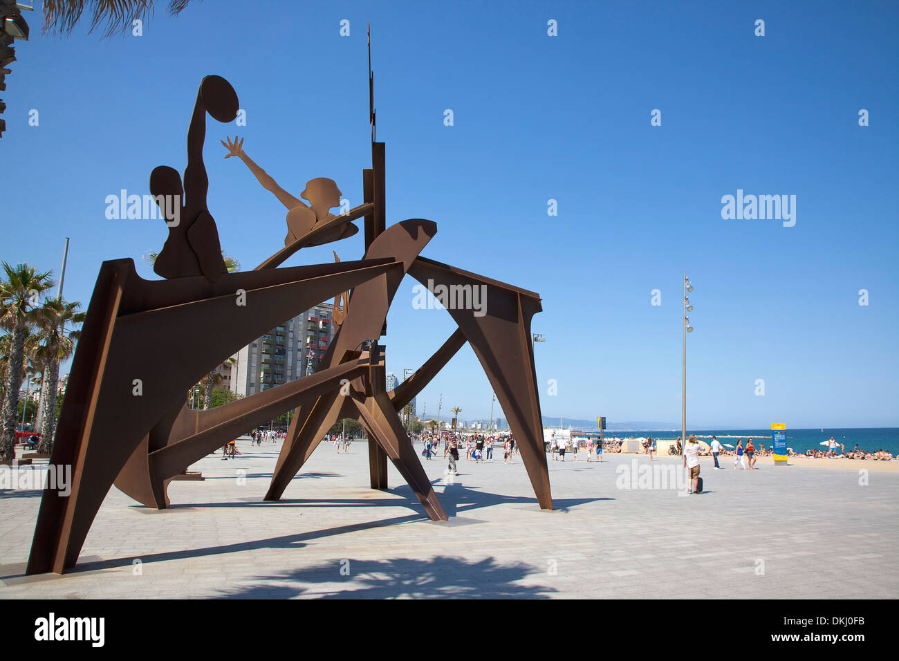 Spain Catalonia Barcelona Playa De St Sebastia Barceloneta Beach Stock Photo Alamy