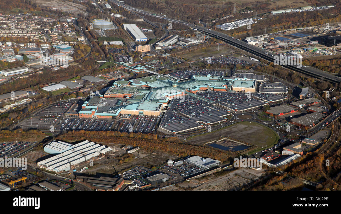 aerial view of Meadowhall Shopping Centre near Sheffield Stock Photo