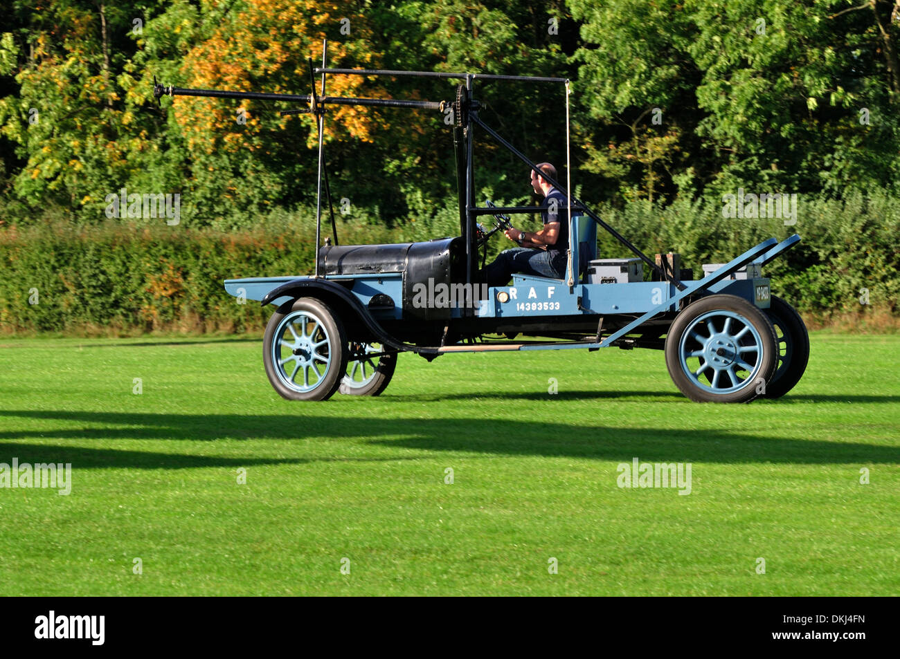 RAF 1920 Hucks starter,modified model T ford vehicle used to start old aircraft.Shuttleworth collection.Biggleswade,Beds,UK Stock Photo