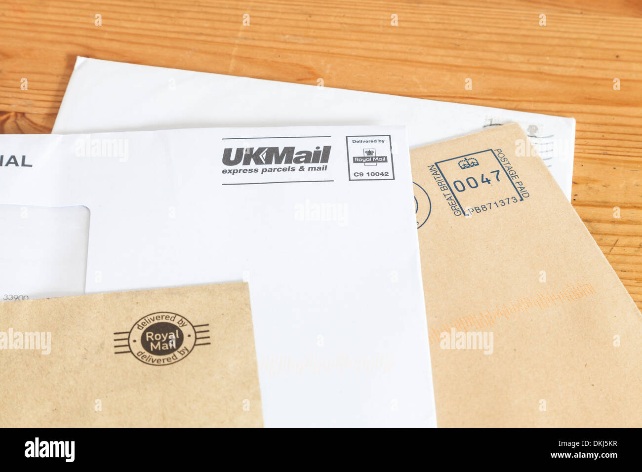 Unopened post delivered by the Royal Mail, UK Stock Photo