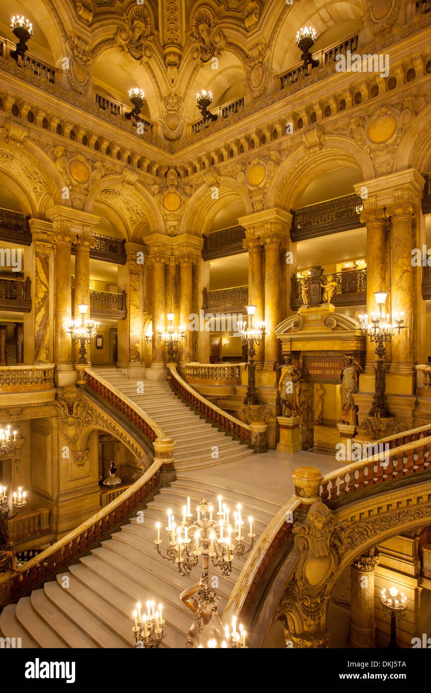 Interior of Palais Garnier - the Opera House, Paris France Stock Photo