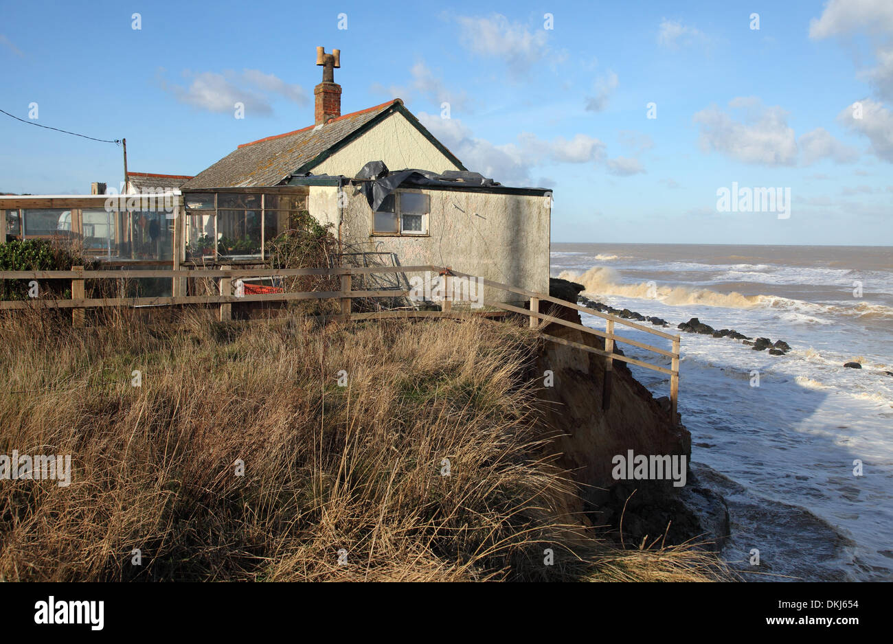 Coastal erosion beach road happisburgh norfolk uk stock photo 63709552