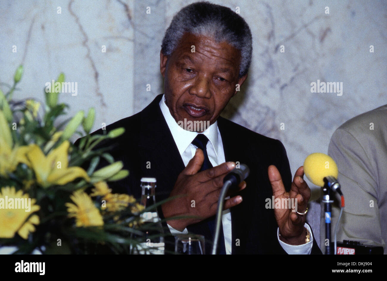 Nelson Mandela. Nobel price winner 1993 Stock Photo