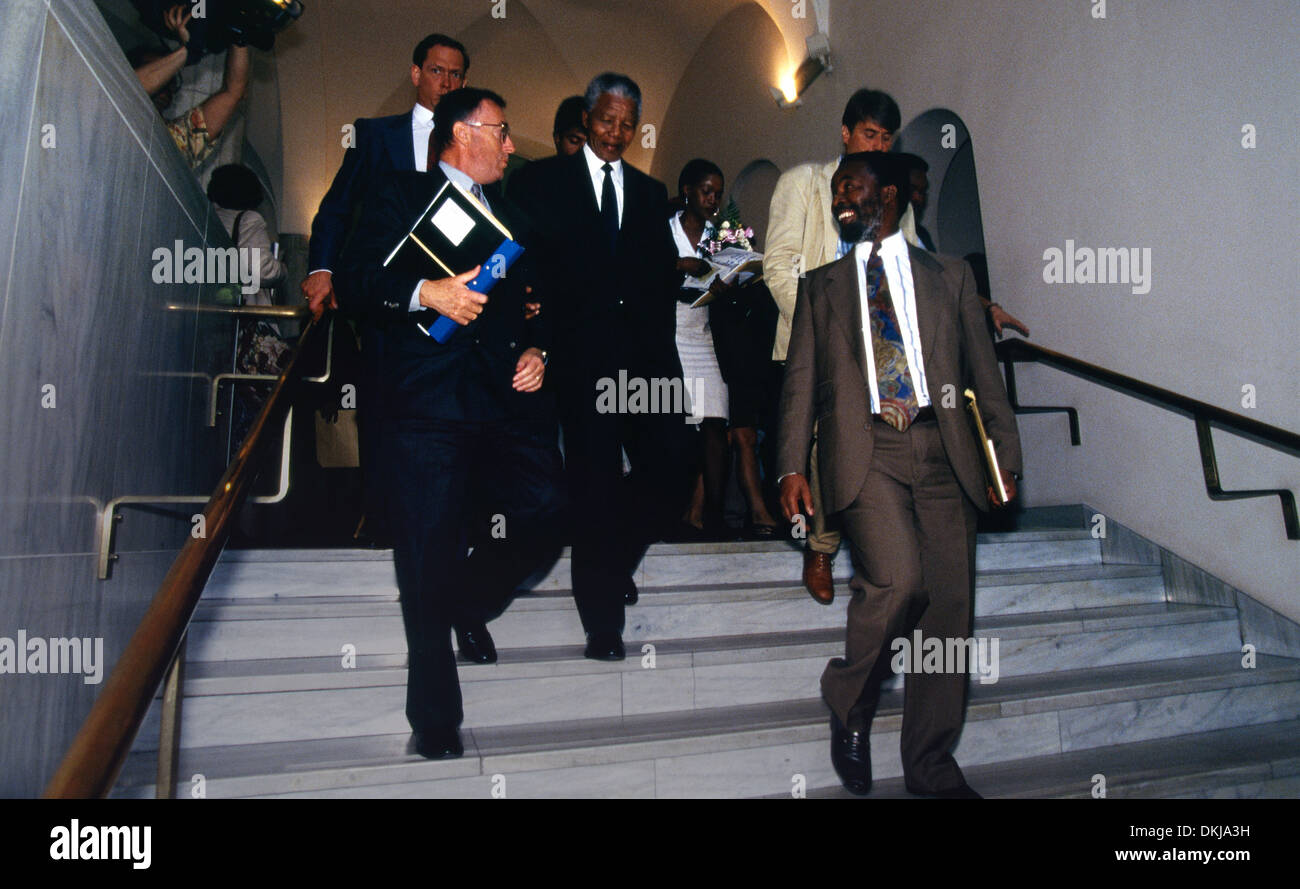 Nelson Mandela visiting Stockholm 1993 Stock Photo