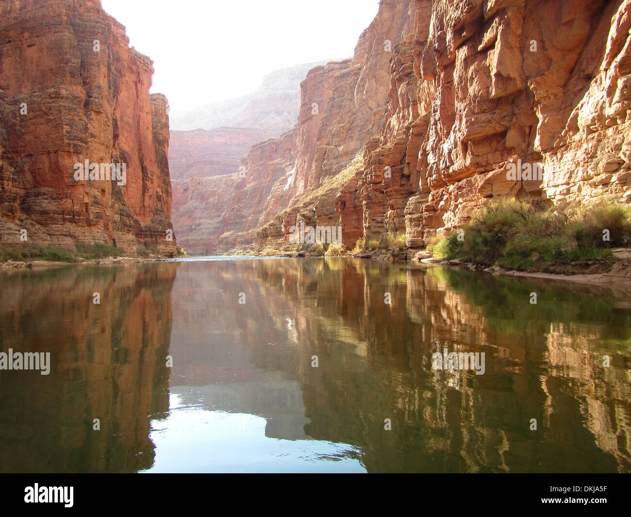 Calm Water in the Redwall section of the Grand Canyon Stock Photo