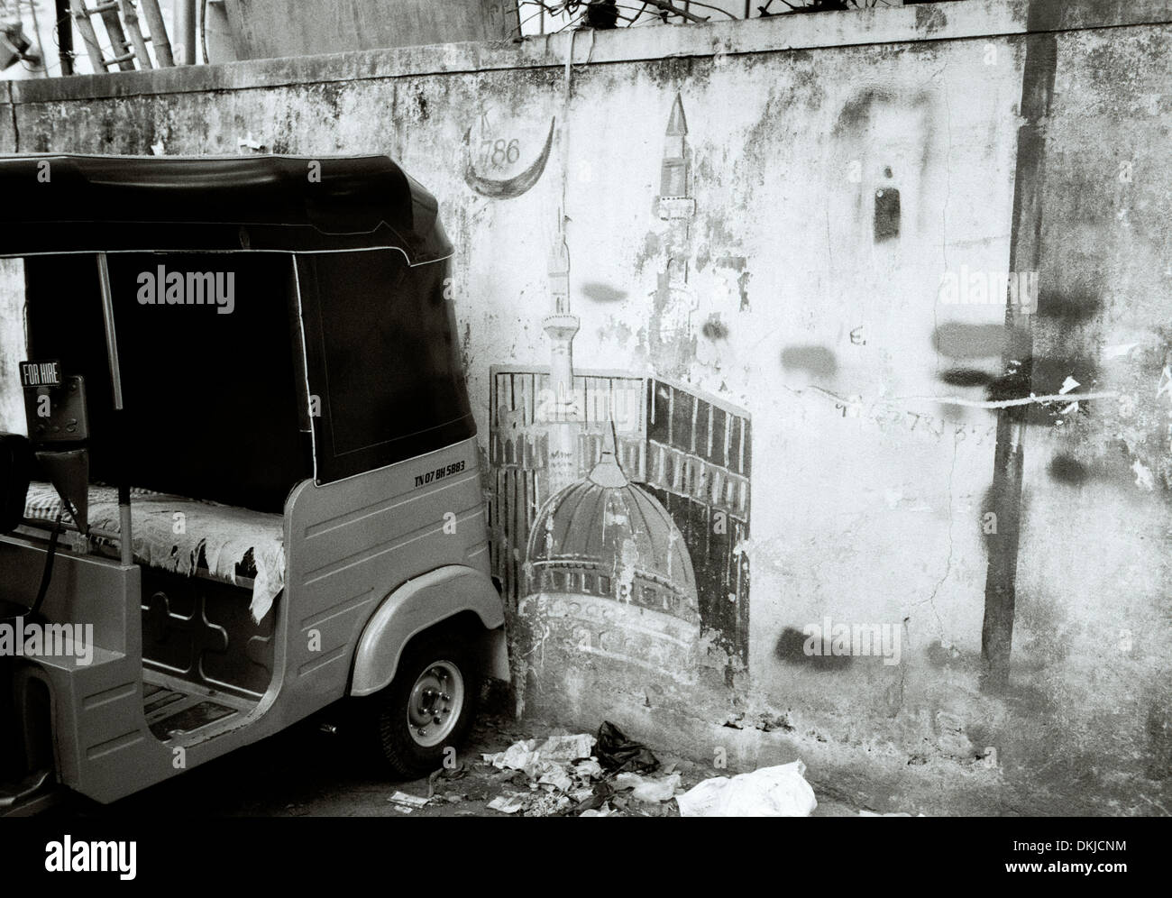 Travel Documentary Photography - Chennai Madras in Tamil Nadu in India in South Asia. Auto Rickshaw AutoRickshaw Transport Stock Photo