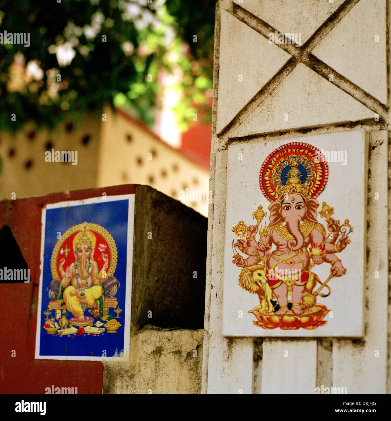 Ganesh image in Chennai Madras in Tamil Nadu in India in South Asia. Religion Religious Art Idol Culture History Travel Stock Photo